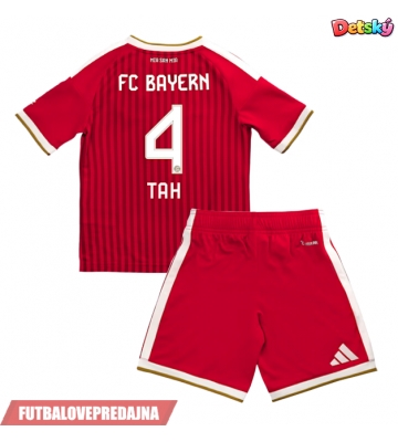 Lacne Dětský Futbalové dres Bayern Munich Jonathan Tah #4 2026-27 Krátky Rukáv - Domáci (+ trenírky)